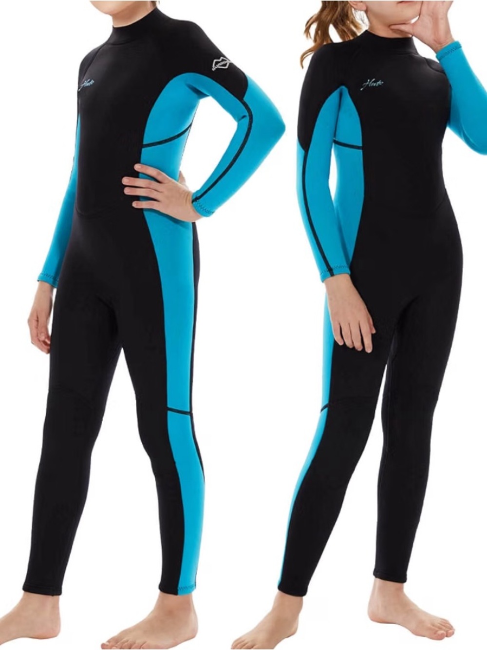 Hevto Kids Wetsuit 3/2mm Neoprene Back Zip for Boys Girls size 7 nwot
